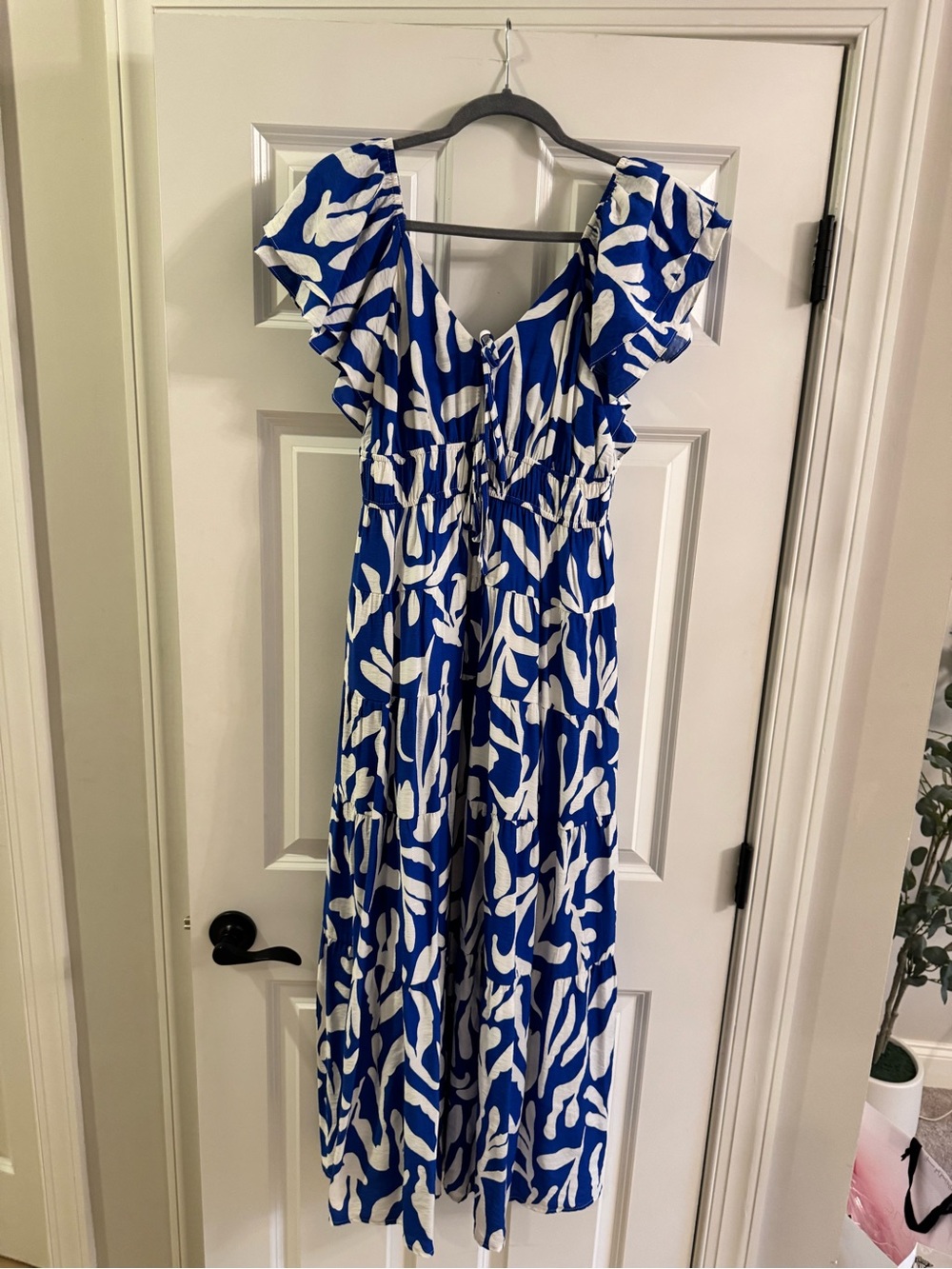 THML Blue and White Floral Maxi Dress